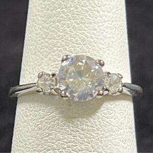 White Topaz 3-Stone 18KT Gold Filled Ring